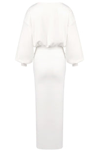Ilyria Long Sleeve Maxi Dress In White