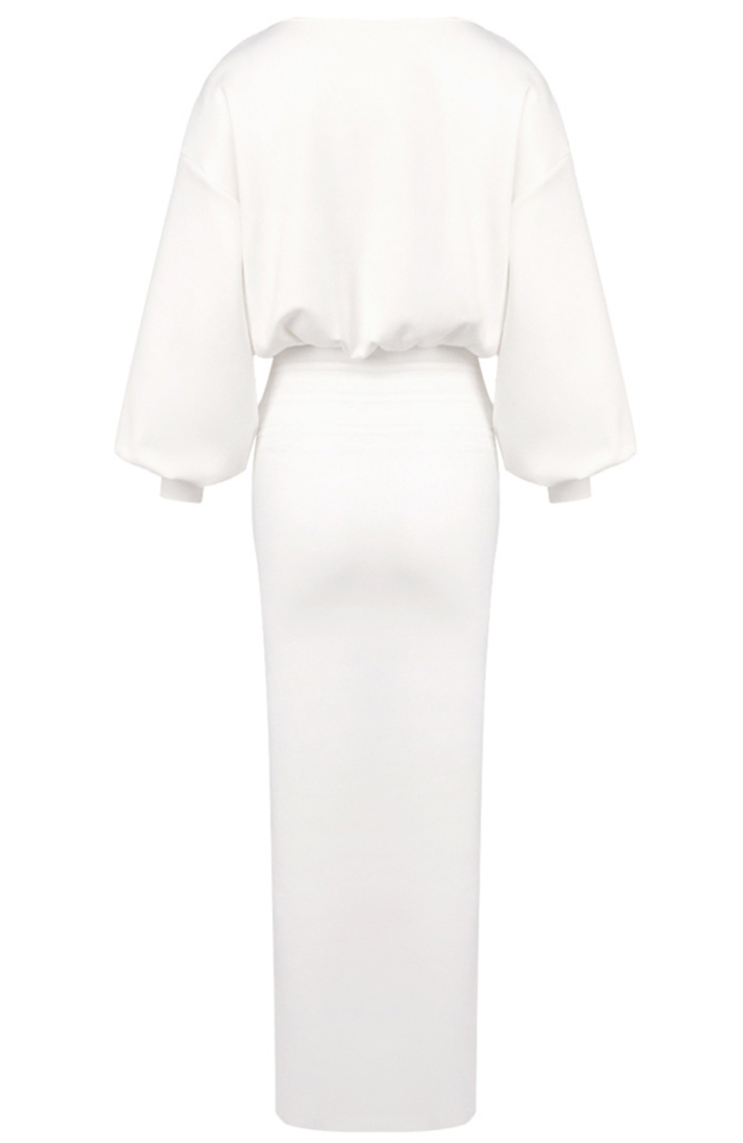 Ilyria Long Sleeve Maxi Dress In White