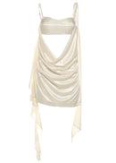 Ninian Cutout Draped Satin Mini Dress