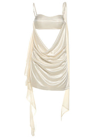 Ninian Cutout Draped Satin Mini Dress