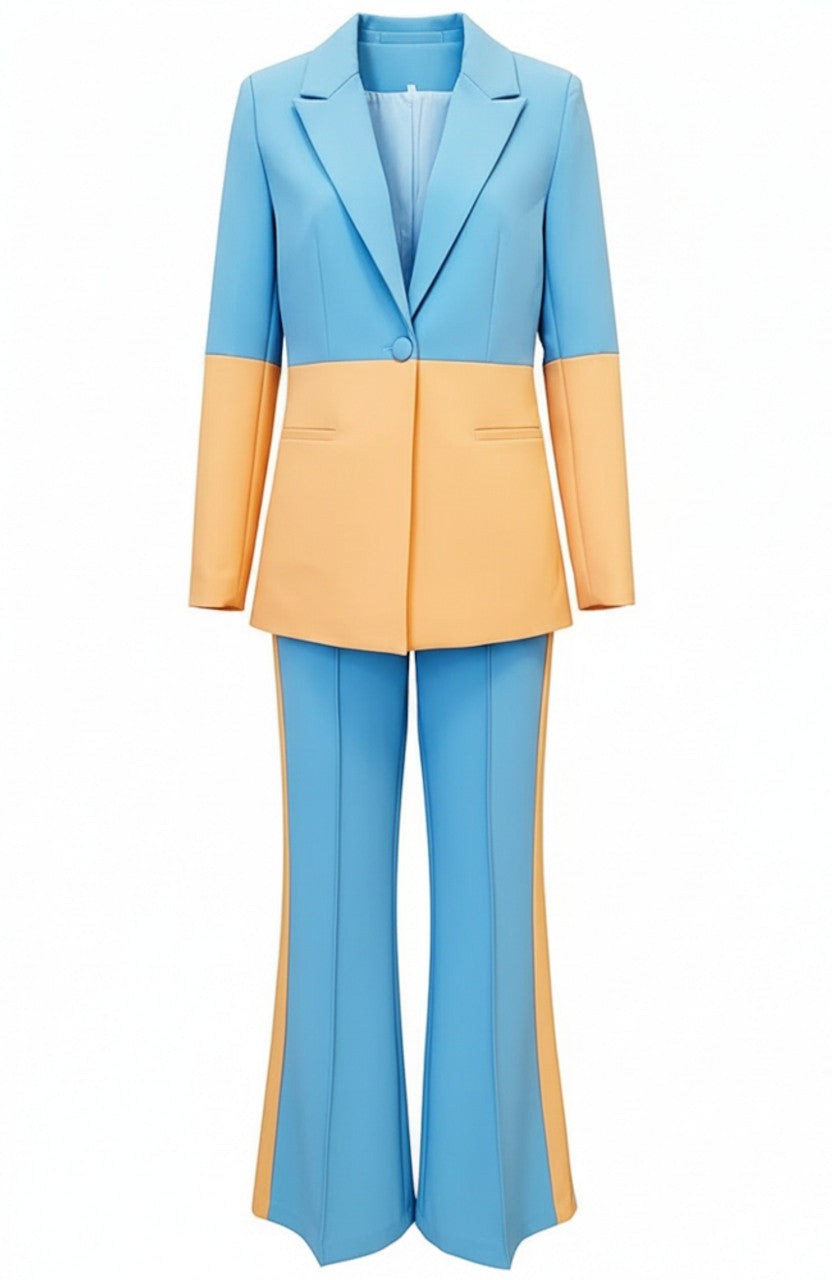 Innerva Colorblock Suit In Blue