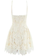 Lequoia Floral Crochet A Line Dress Ivory