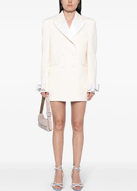 Finnr Bow Detail Blazer Dress In White