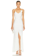 Madge Floral Gathered Maxi Dress In White