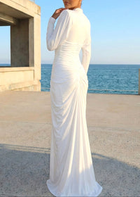 Linore Long Sleeve Draped Structured Maxi Dress