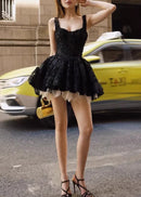 Alysha Sequin Floral Skater Mini Dress