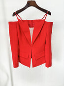 Asbury Long Sleeve Blazer In Red