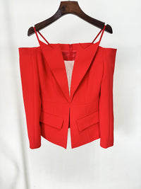 Asbury Long Sleeve Blazer In Red
