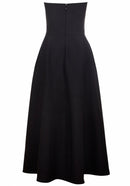 Brynthos Strapless Crystal Design A Line Maxi Dress In Black