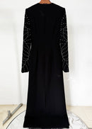 Zenitha Slit-Sleeve Bodycon Maxi Dress In Black