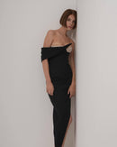 Shaylah Pearl Bustier Maxi Dress In Black