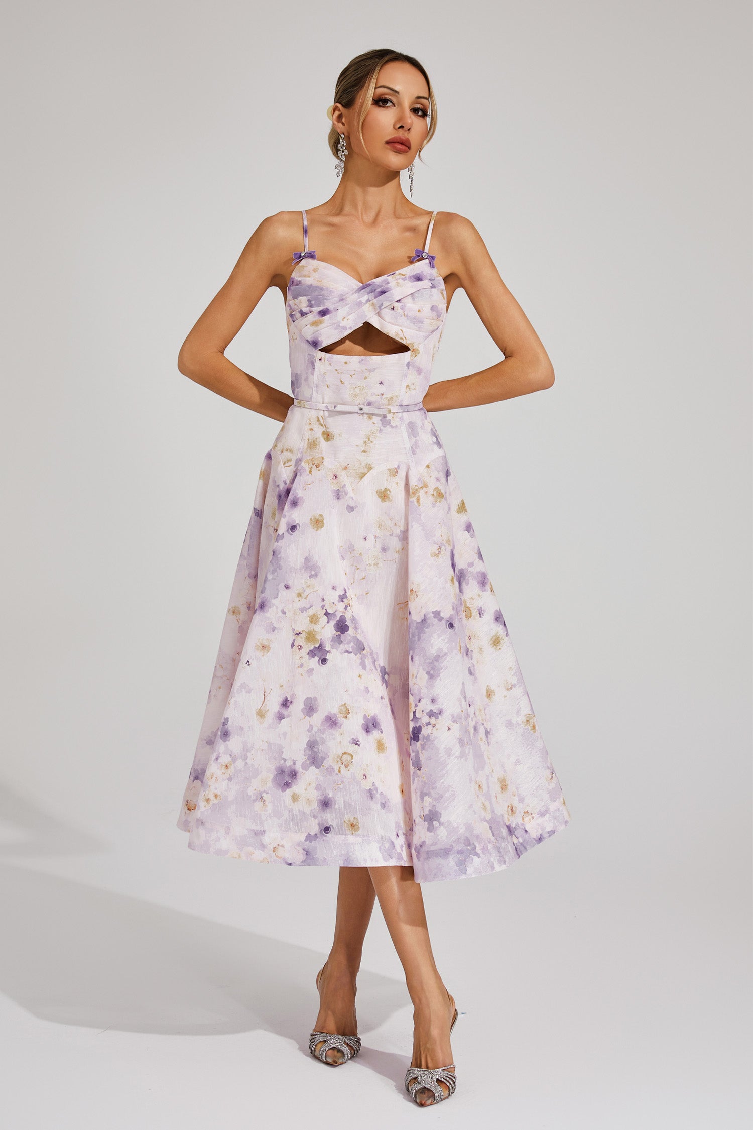 Elma Purple Holiday Slip Dress