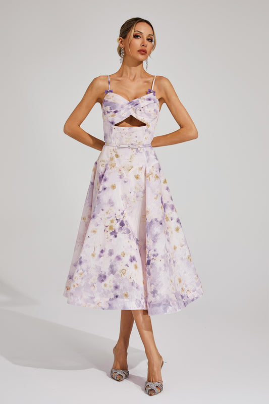 Elma Purple Holiday Slip Dress