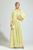 Nervion Green Pleated Sweater Dress