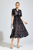 Gaviron Black Lace V-Neck Dress