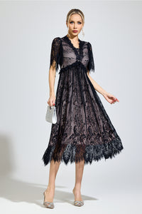 Gaviron Black Lace V-Neck Dress