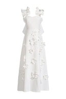 Pavati Flower Slip Dress In White
