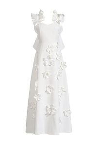 Pavati Flower Slip Dress In White