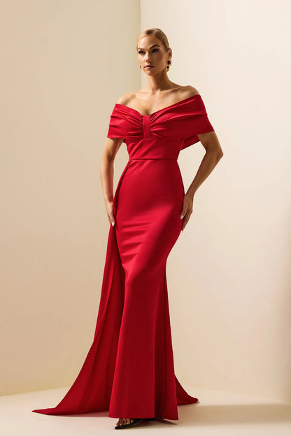 Nerina Jersey Solid Off-Shoulder Maxi Dress