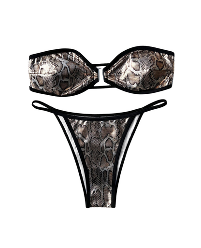 Yanis Snake Printed Bikini Two Piece Set