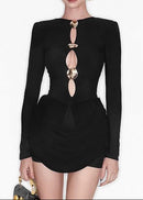 Marike Cutout Ruched Mini Dress In Black