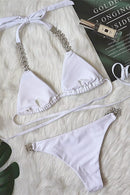 Camira Halter Chain Bikini In White