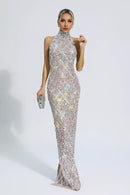 Cate Silver Diamond Maxi Dress