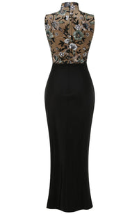 Ailbern Floral Embroidered Maxi Dress In Black