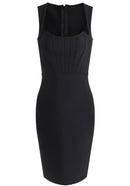 Jamiya Structured Midi Dress In Black
