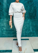 Ilyria Long Sleeve Maxi Dress In White