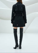 Kacia Long Sleeve Crystal Belt Mini Dress