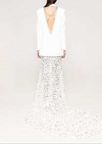 Nedelya Crystal-Embellished Backless Suit Blazer And Maxi Skirt Set