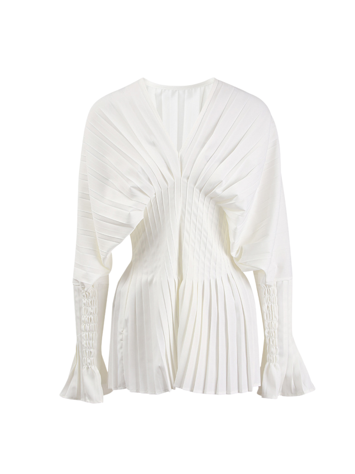 Cevorin V Neck Pleated Mini Dress