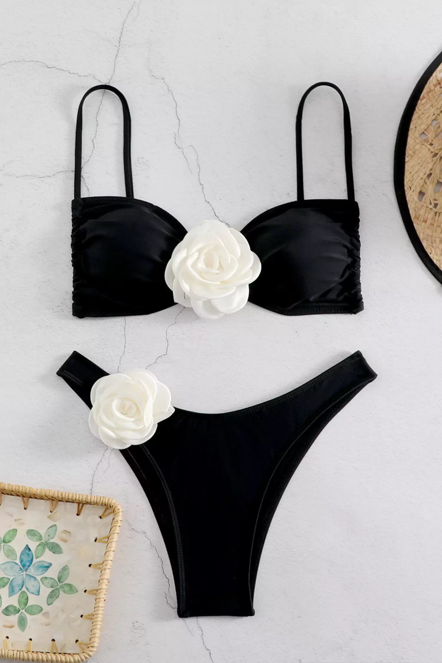Jamshid Black Rose Bikini