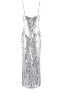 Jaelara Floral Sequined Strap Maxi Dress In Sequin