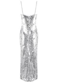 Jaelara Floral Sequined Strap Maxi Dress In Sequin