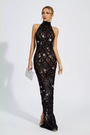 Cate Black Diamond Maxi Dress