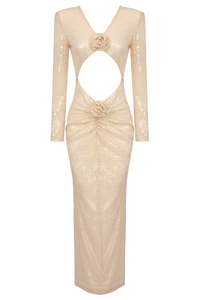 Arielle Floral Sequin Midi Dress