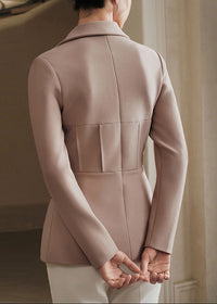 Ronda Pearl Crystal Blazer In Nude