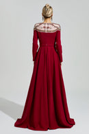 Quarnis Red Tulle Maxi Dress