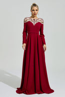 Quarnis Red Tulle Maxi Dress
