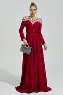 Quarnis Red Tulle Maxi Dress