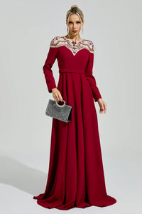 Quarnis Red Tulle Maxi Dress