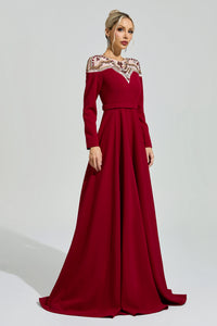 Quarnis Red Tulle Maxi Dress