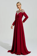Quarnis Red Tulle Maxi Dress