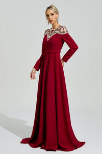 Quarnis Red Tulle Maxi Dress