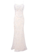 Daelorin Lace Corset Maxi Dress In White