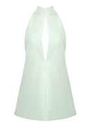 Faelyra Halter Cut Out Detail A Line Mini Dress In Mint Green