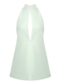 Faelyra Halter Cut Out Detail A Line Mini Dress In Mint Green