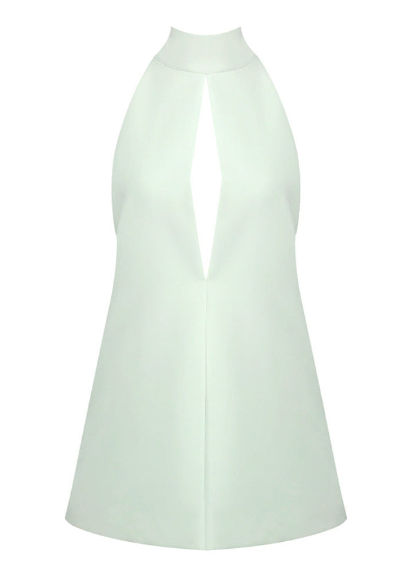 Faelyra Halter Cut Out Detail A Line Mini Dress In Mint Green